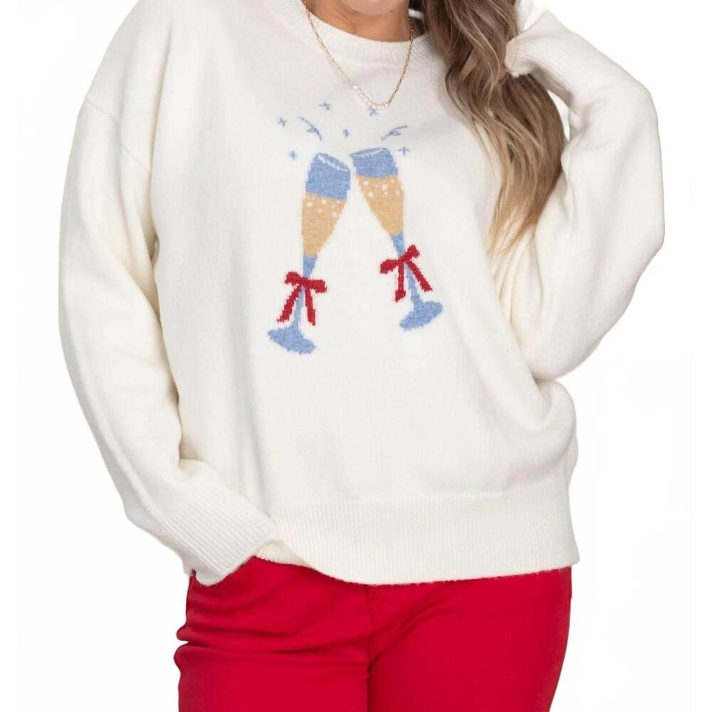 NEW SUNDAY EDITION champagne sweater in cream
